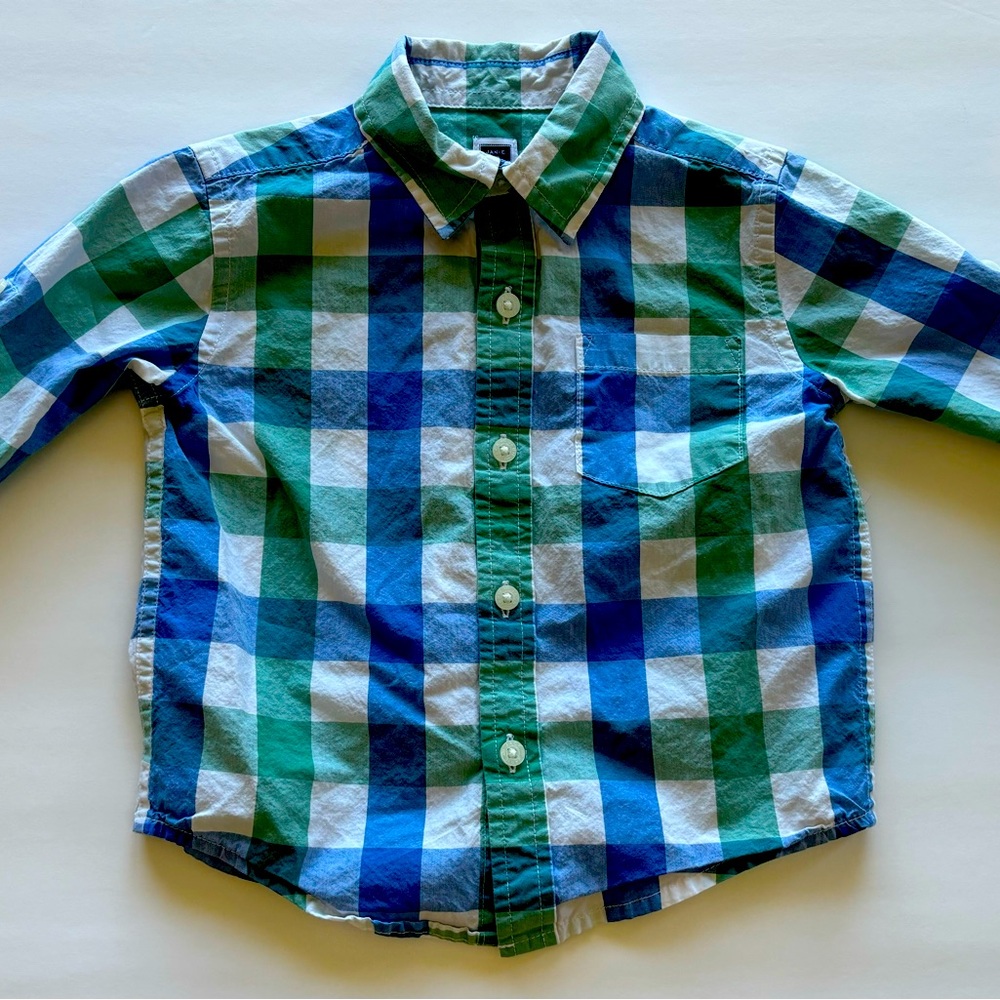 Janie and Jack button down plaid shirt 12-18 months